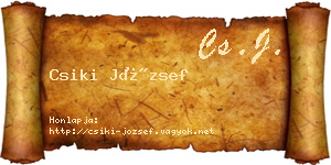 Csiki József névjegykártya