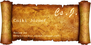 Csiki József névjegykártya