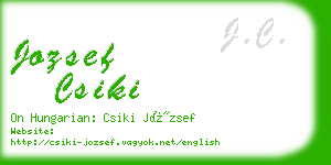 jozsef csiki business card